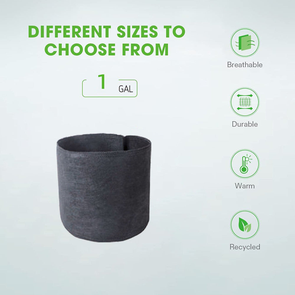 CastleGreens Eco Black 1 Gallon Fabric Grow Pot