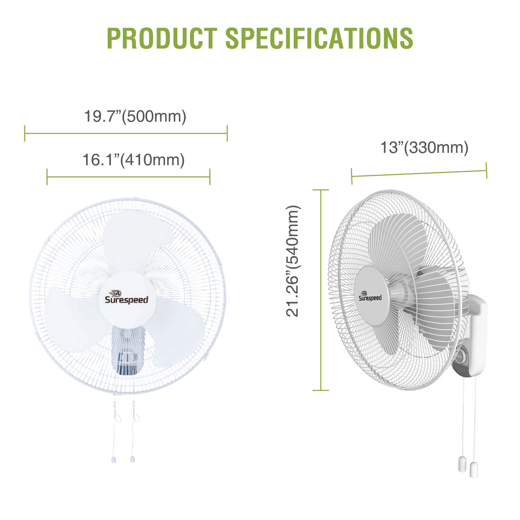 Surespeed 18” Wall Mounted Fan 120V