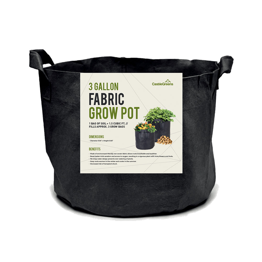 CastleGreens Premium Black 65 Gallon Fabric Grow Pot w/Handles