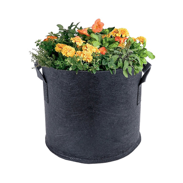 large black plant pots with handles CastleGreens Premium Black 3 Gallon Fabric Grow Pot w/Handles